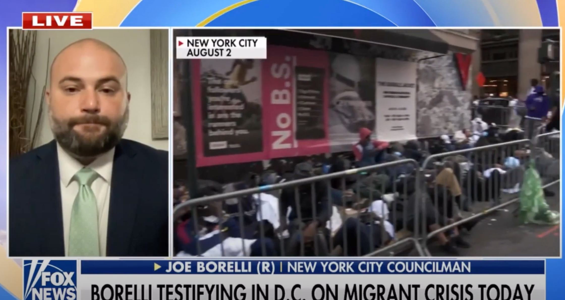 Borelli joins Fox News to discuss his upcoming testimony on Migrant Crisis in NYC